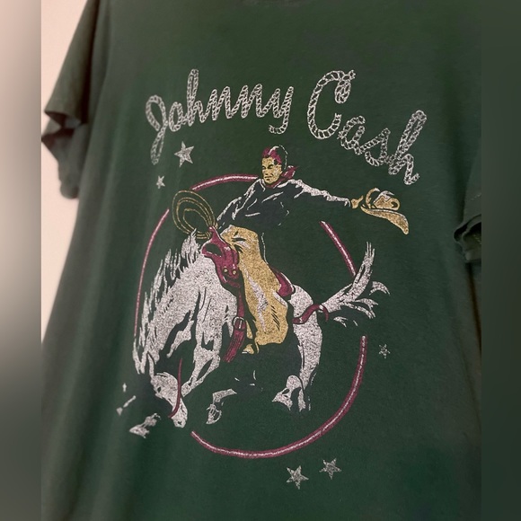 DAYDREAMER Johnny Cash Rodeo Tee in Emerald / Size Large / Short Sleeve Graphic - Picture 5 of 11
